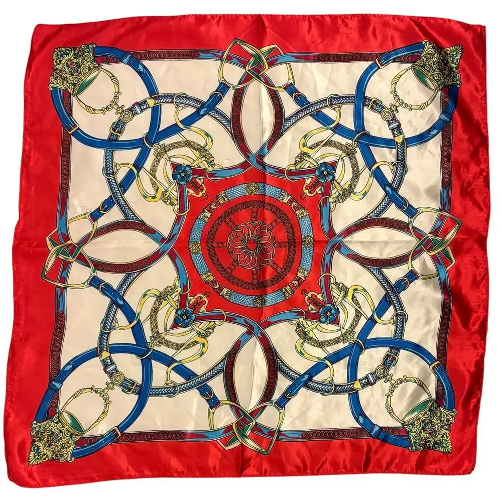Pearl Horse Design Silk Scarf-PL0GVFRC AZ